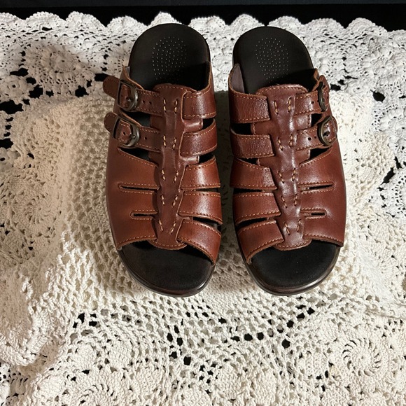 SAS Tripad Comfort Leather Adjustable Buckle Open Toe Brown Sandals - Picture 1 of 5